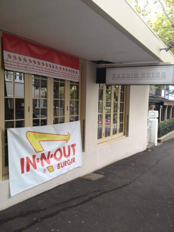 InNOut Burger Pops Up in Sydney