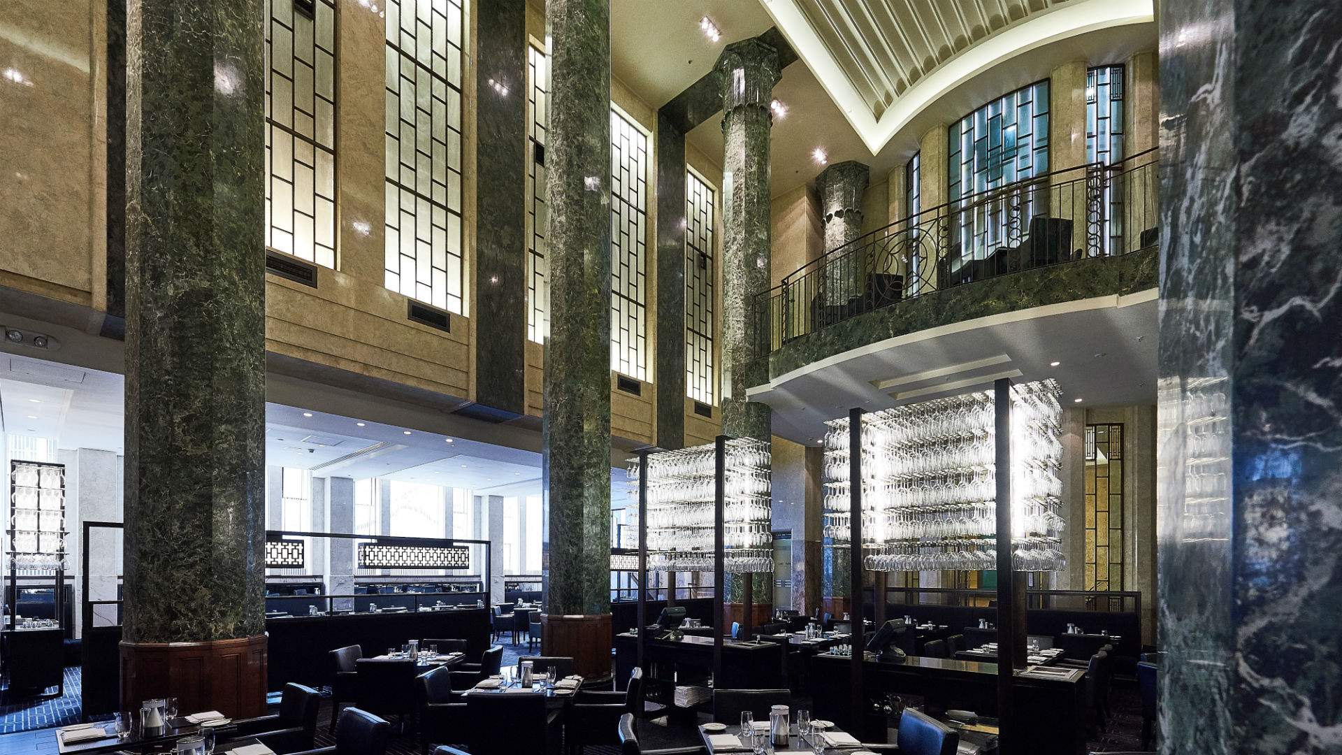 the ornate dining room at the rockpool bar and grill - home to the best steak in sydney