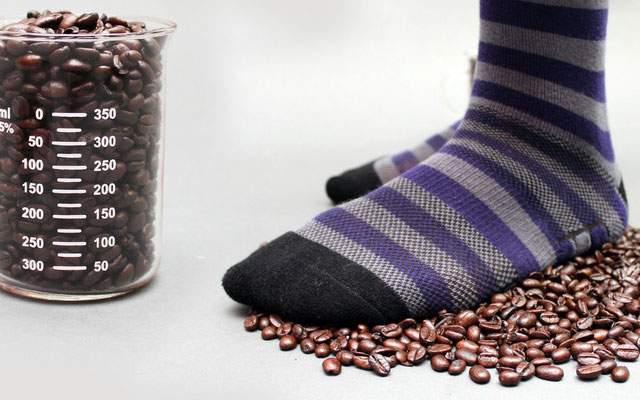 Socks Infused with Coffee Cure Smelly Feet
