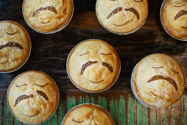 Pies Grow Moustaches to Support Movember