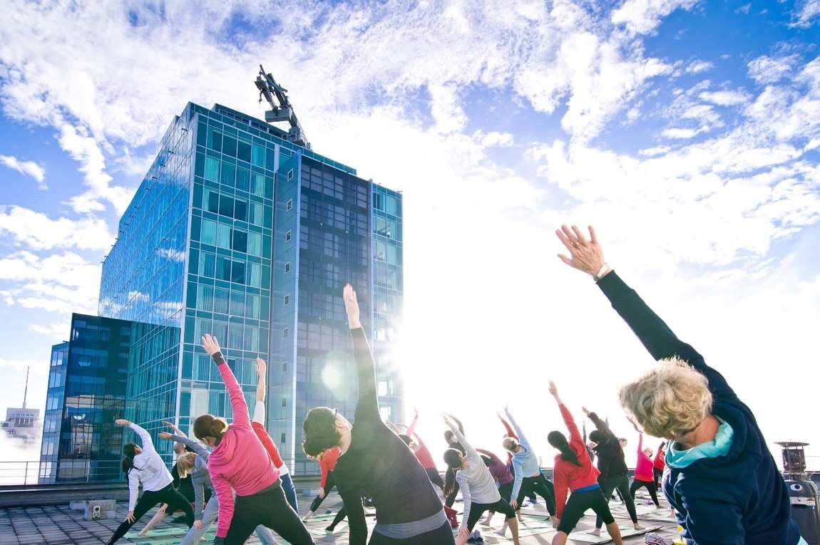Charity Rooftop Yoga at World Square