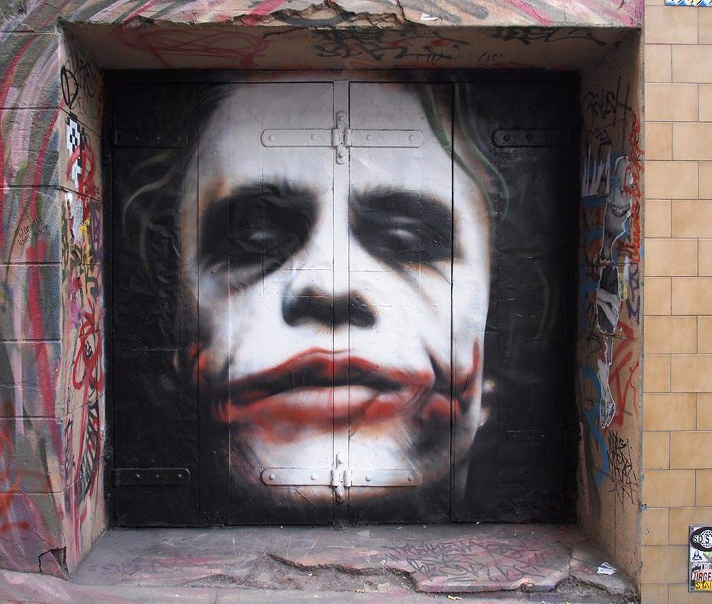 Hosier Lane painting Melbourne Gothic joker batman wall decor art print 36" 