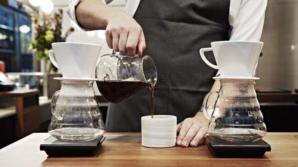 Pour-over coffee at Market Lane.