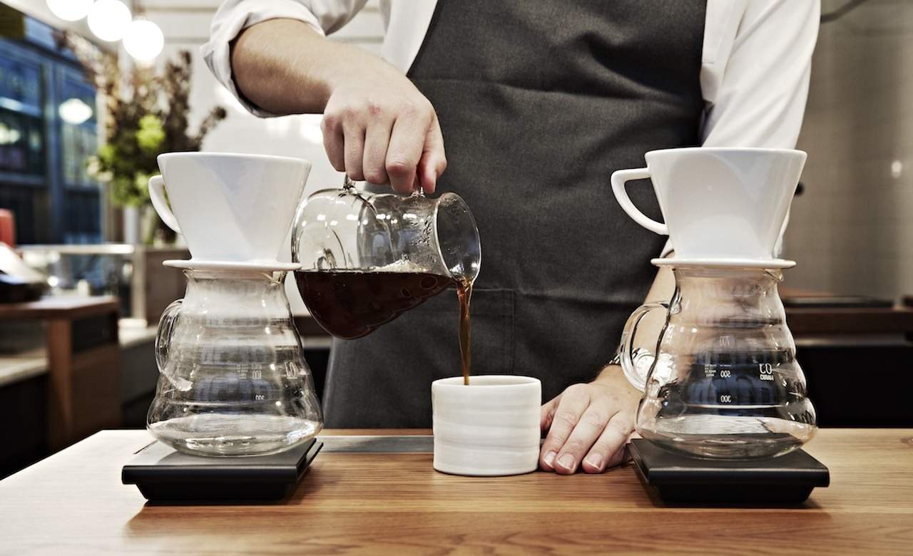 Pour-over coffee at Market Lane.