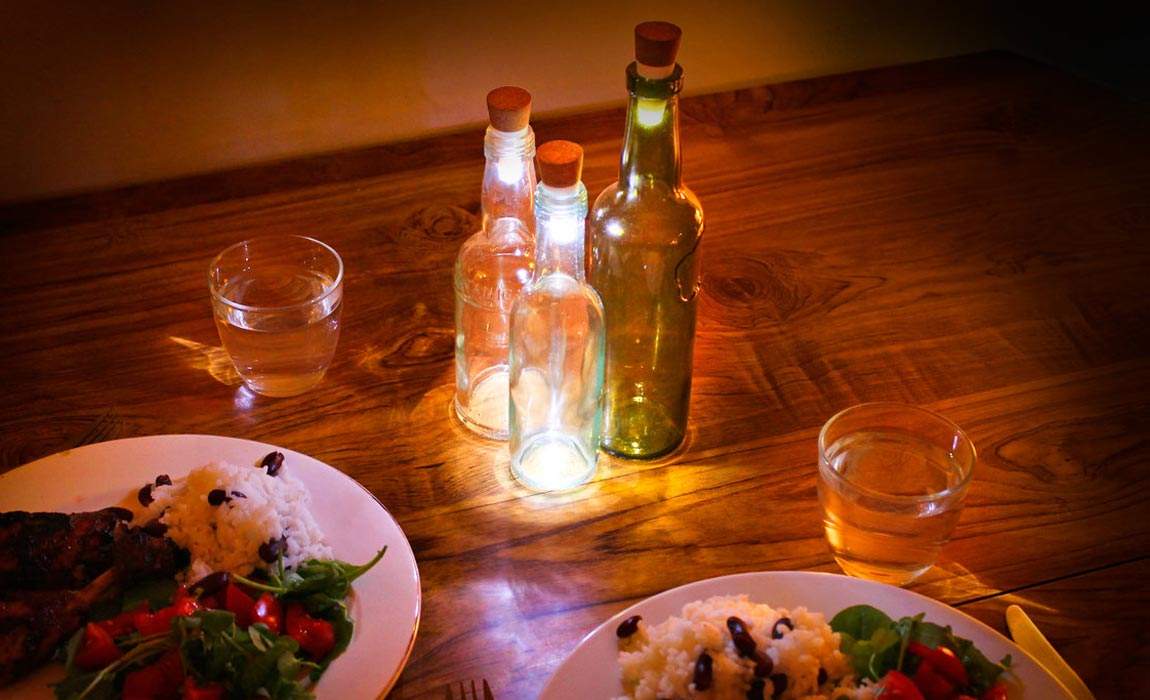 LED Cork Upcycles Empty Bottles into Lamps