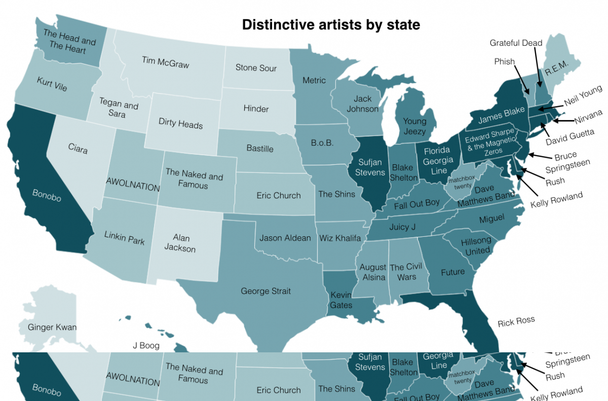 Distinctive Music Preferences of Each State in the US