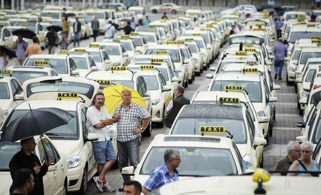Taxi Drivers Protest Uber for Taking Fares