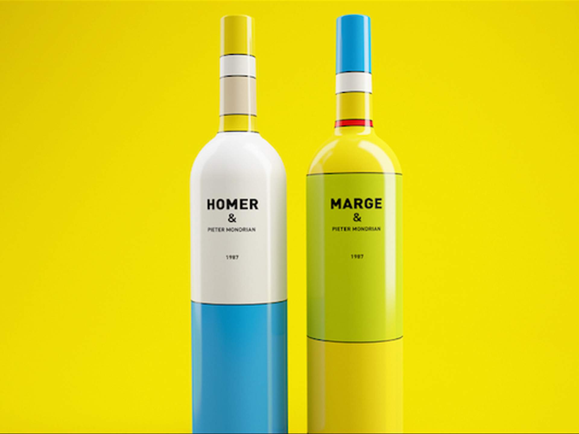 The Simpsons Redesigned As Minimalist Wine Bottles Concrete
