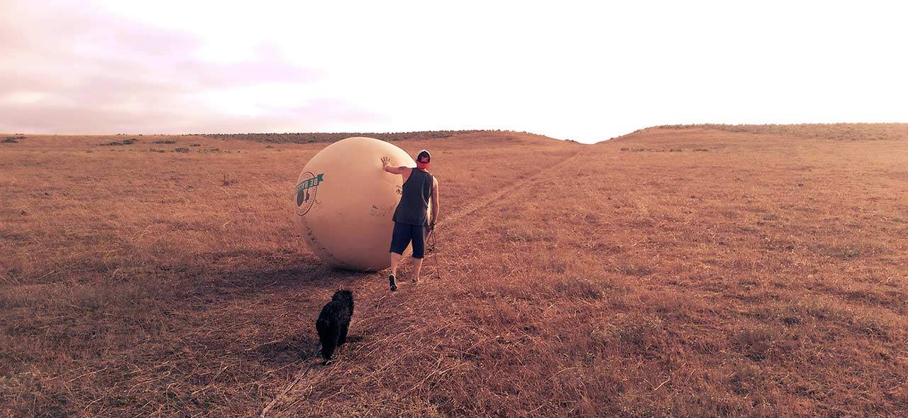 This Guy is Rolling a Giant Testicle Across the USA
