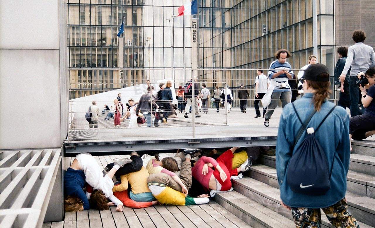 Surreal Photos of People Squishing Themselves Into Improbable City Spaces