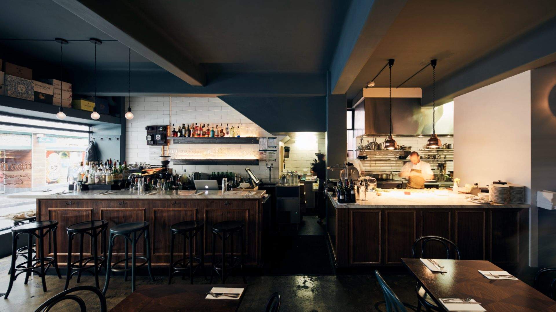 the bar and open-kitchen at Tipo 00 melbourne - one of the best italian restaurants in melbourne
