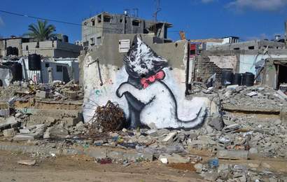 Background image for Banksy Just Visited Gaza and Came Back with This Dark Tourism Ad