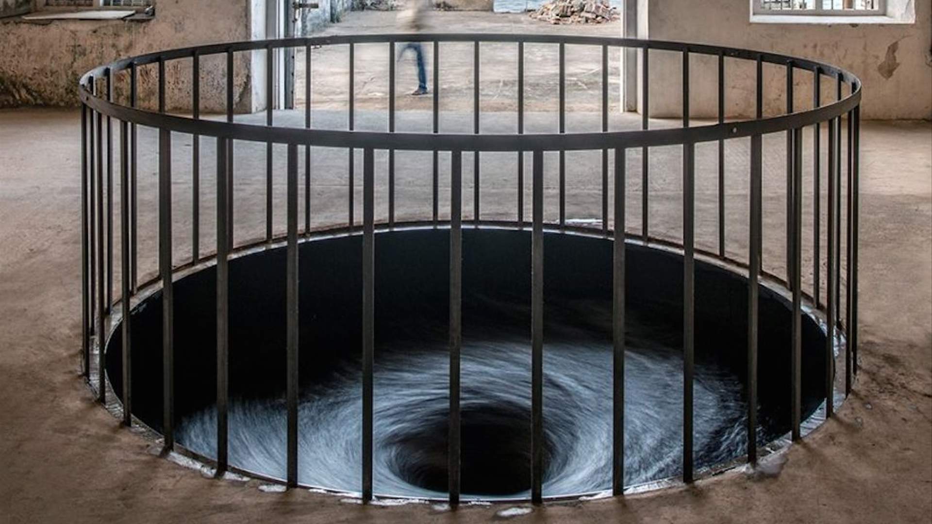 Anish Kapoor Creates Hypnotic Black Water Vortex in Gallery Floor ...