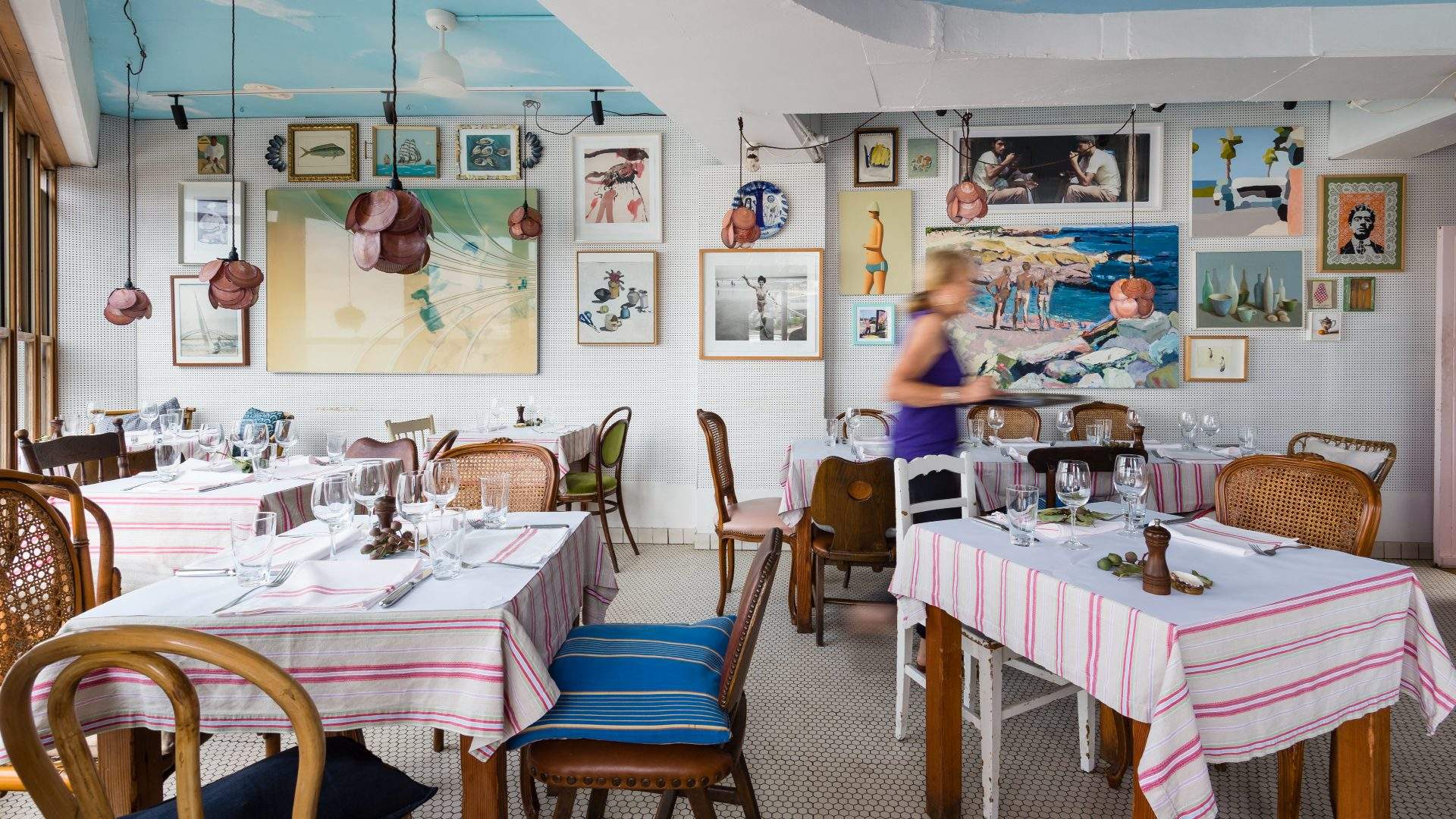 the main dining room at Sean's in Bondi - one of the best restaurants in Sydney - best seafood restaurant sydney