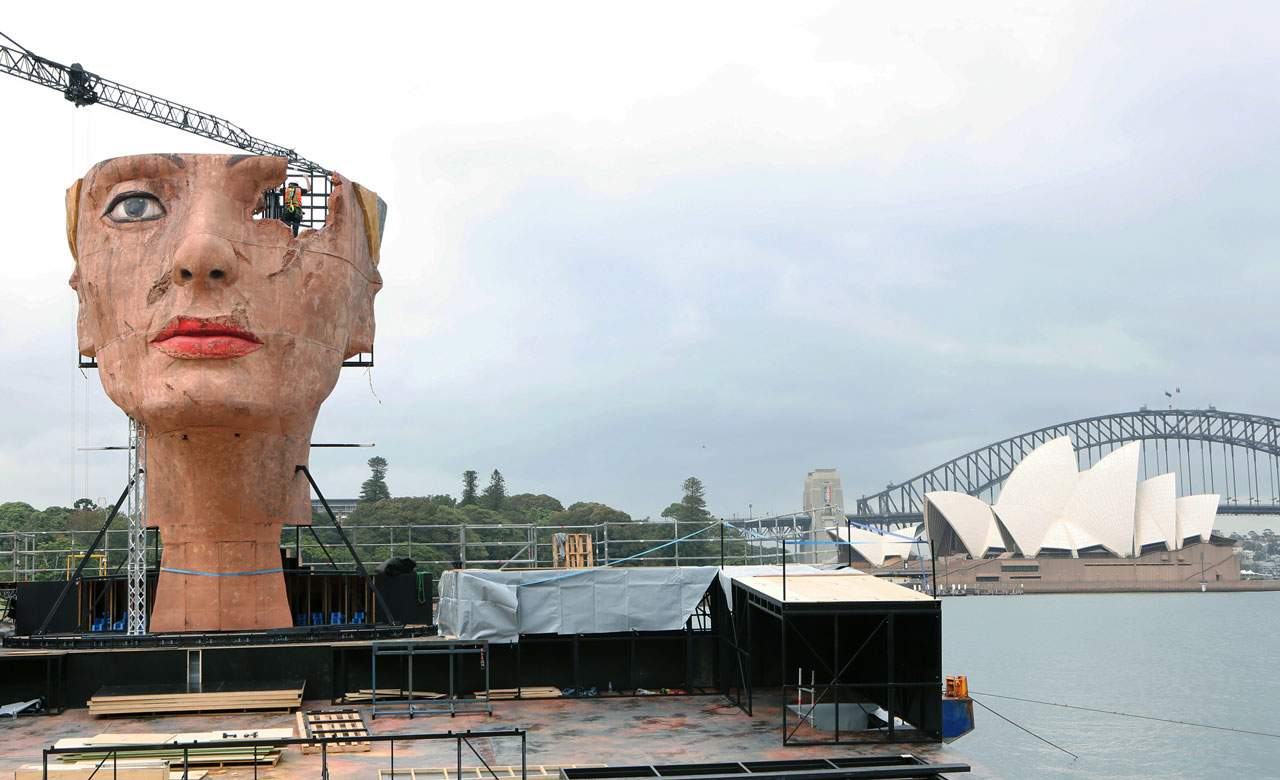 The Majestically Decaying Head of Queen Nefertiti Is Sitting in Sydney Harbour Right Now