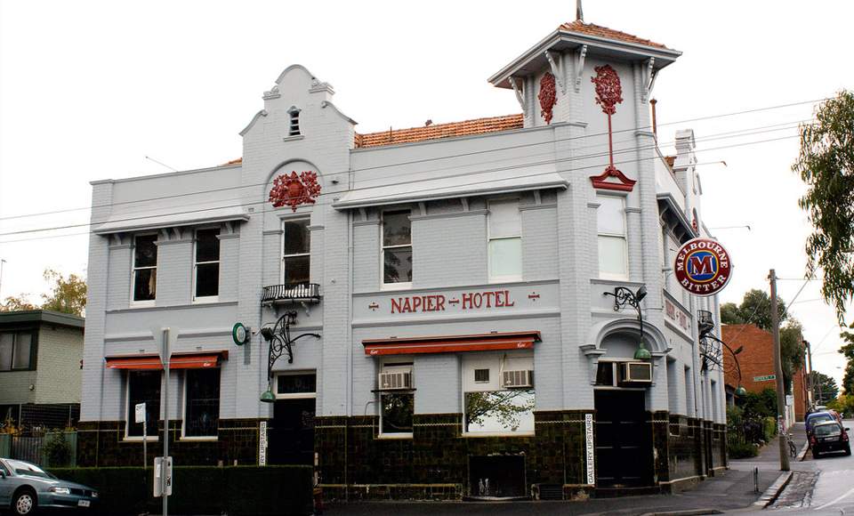 The exterior of The Napier hotel in Fitzroy - one of the best pubs in Melbourne.
