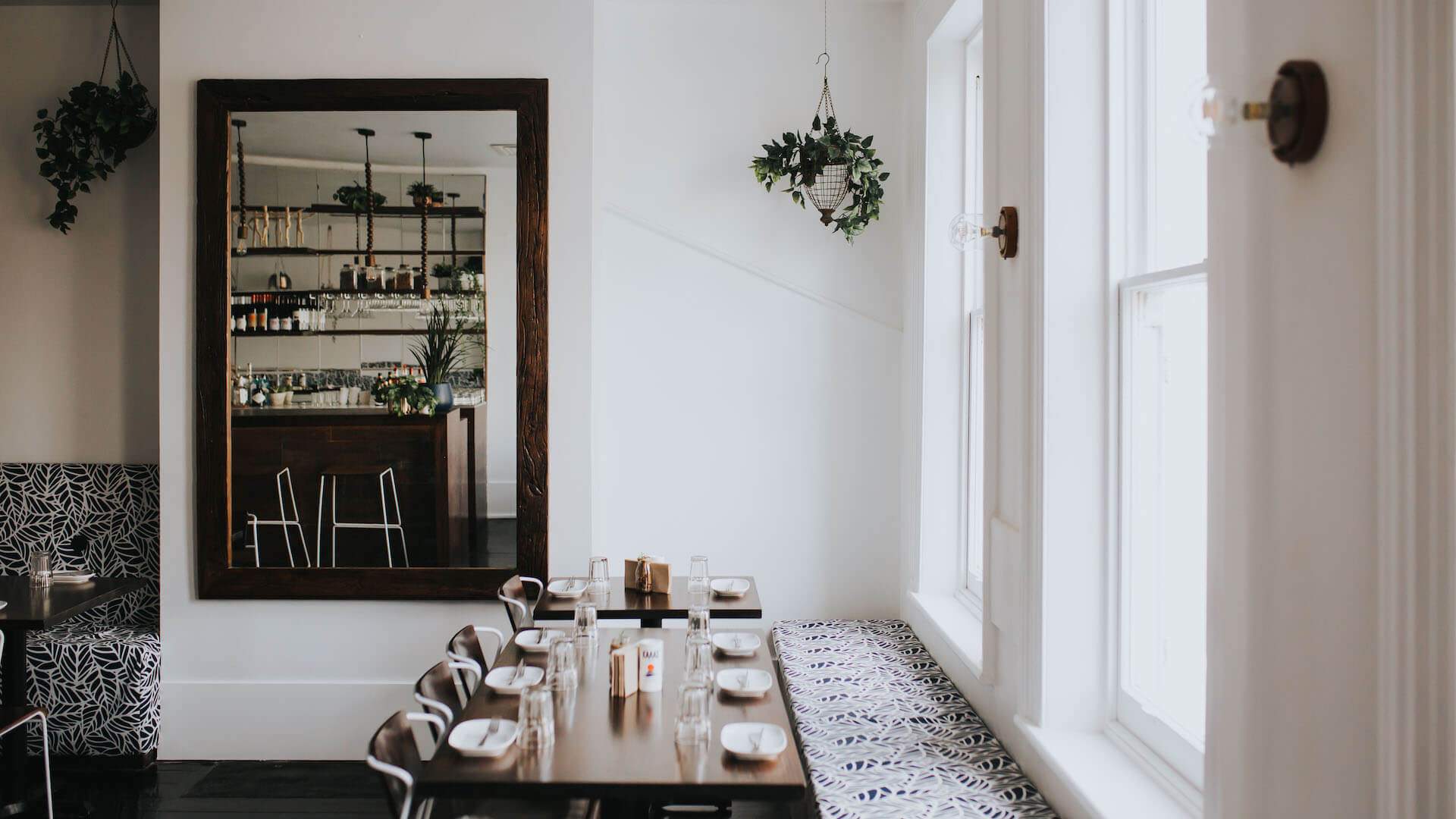 Upstairs dining room at Bahari Greek restaurant in Melbourne