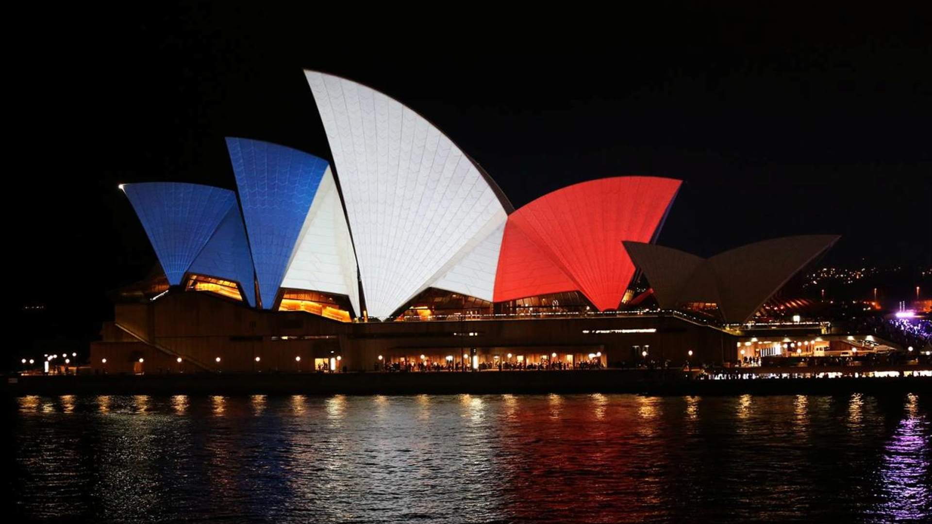 Australian Landmarks Light Up in Solidarity With France Concrete