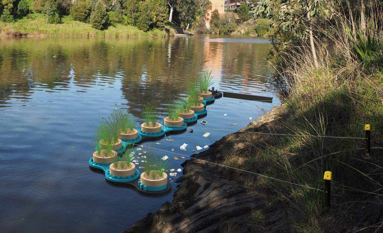 These Floating Planters Help Trap and Remove Rubbish from Melbourne's Yarra River