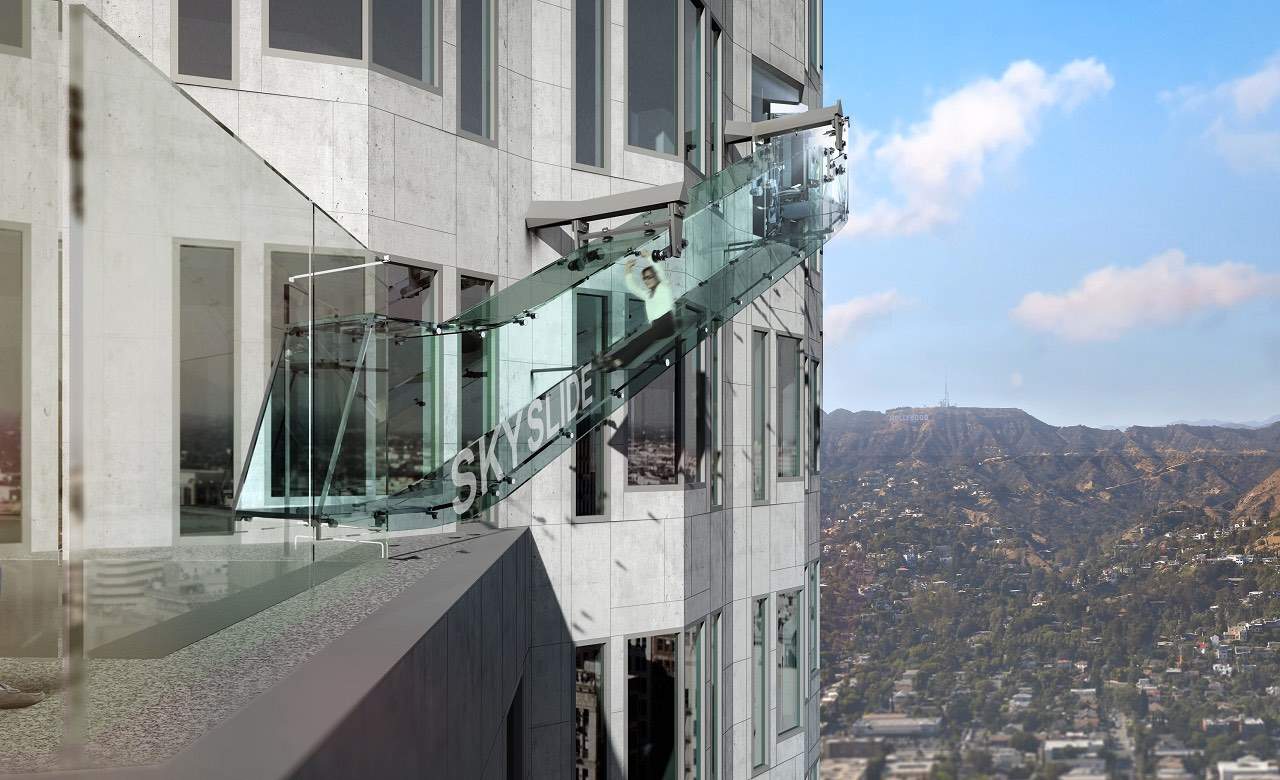 A Terrifying Glass Slide Just Opened on Top of LA's Tallest Skyscraper