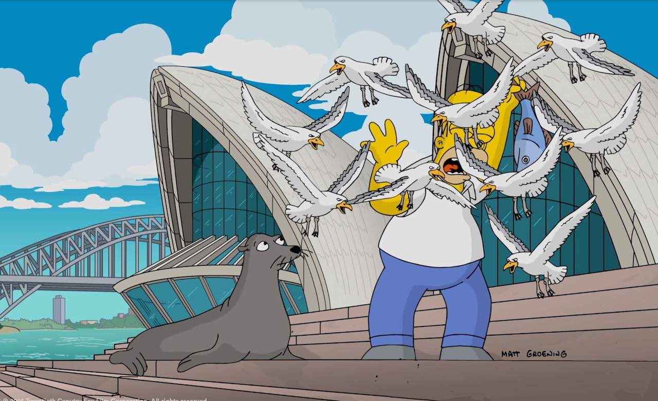 Homer Simpson Takes on Evil Sydney Opera House Seagulls in This New Short