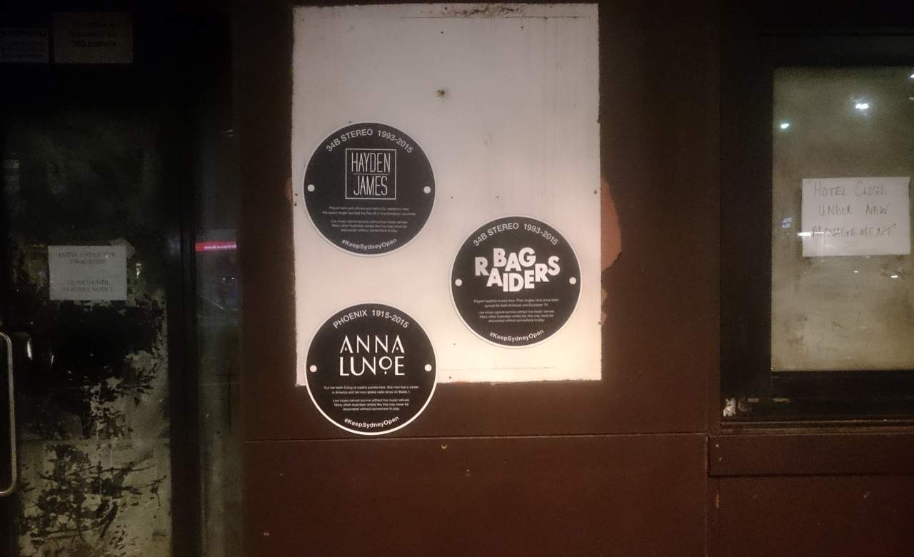 Plaques Have Been Installed Around Sydney Commemorating Live Music Venues