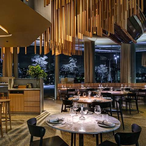 The main dining room at Cirrus Dining in Barangaroo, Sydney — one of the best seafood restaurants in Sydney.