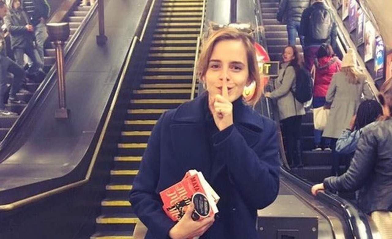 Emma Watson Has Been Hiding Feminist Books on the London Underground