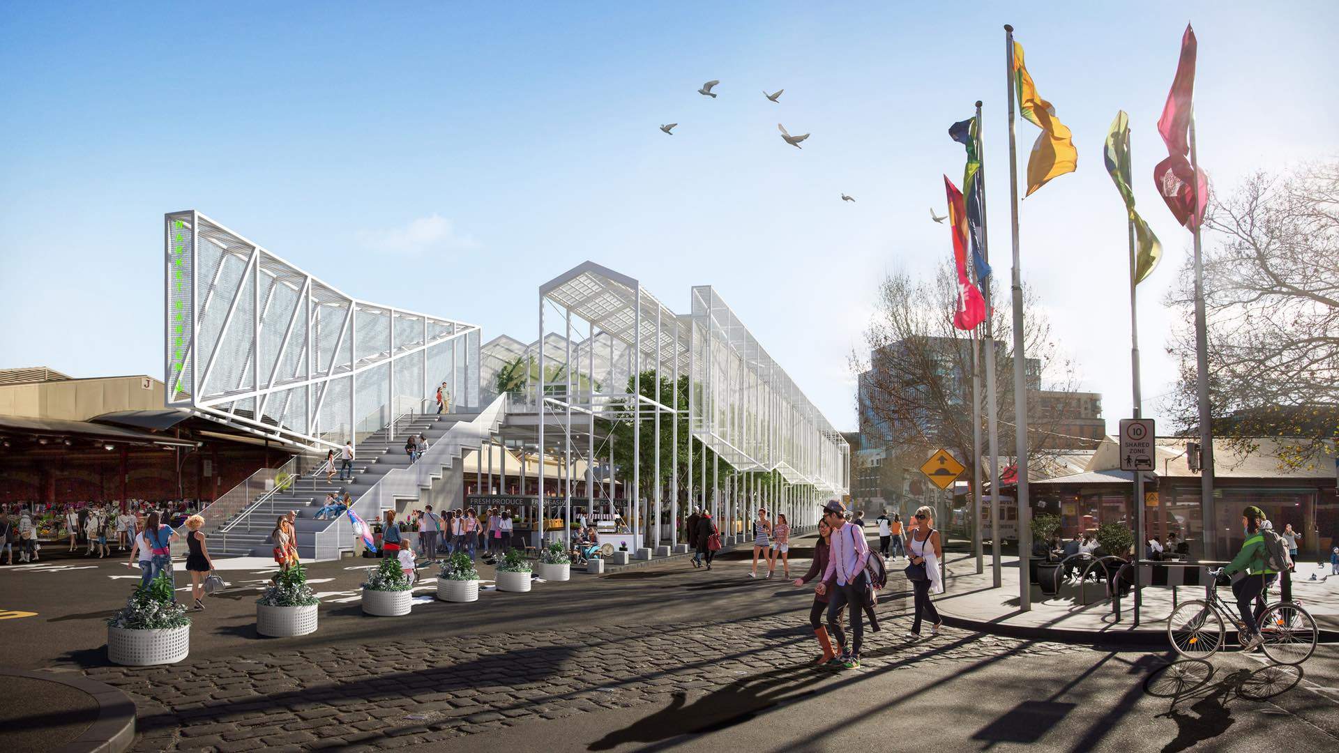 Melbourne's Queen Victoria Market Is Getting an Elevated, Greenhouse-Style Pavilion