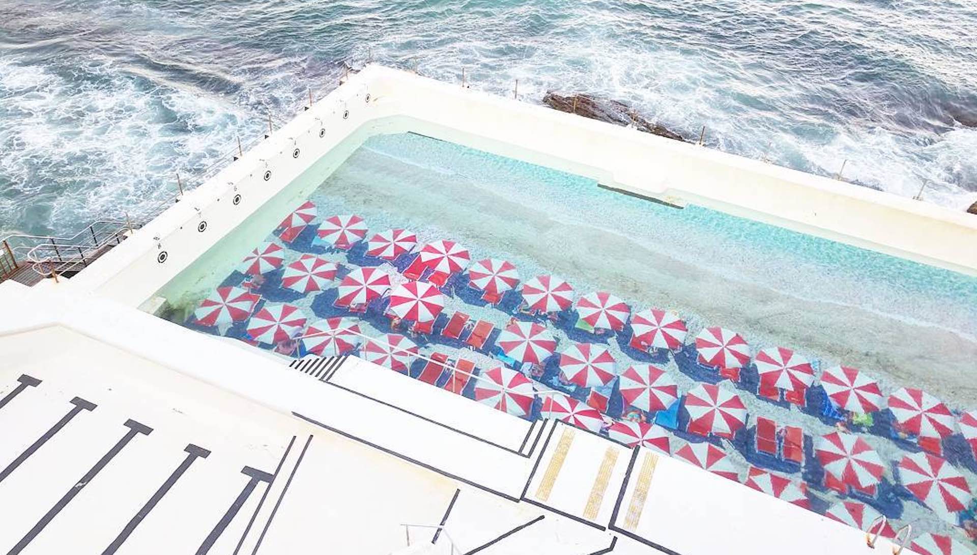 A Giant Beach Print Was Temporarily Installed on the Bottom of Bondi's Icebergs Pool