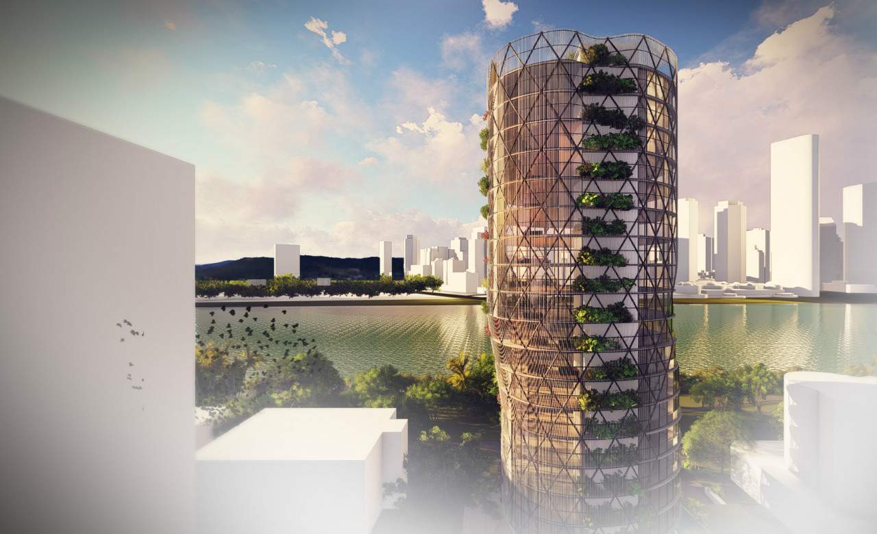 Brisbane's Ambitious Leaning Tower Features Seasonal Vertical Gardens