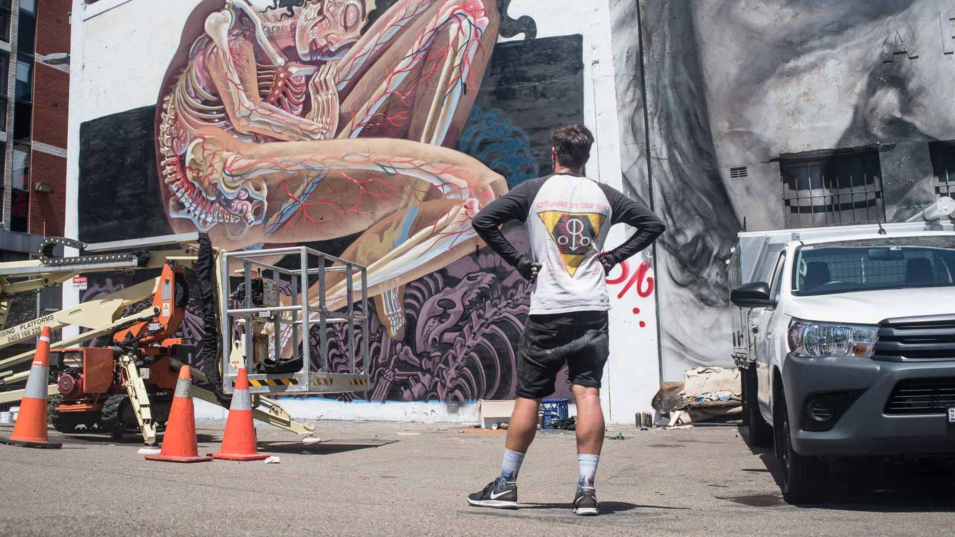 Austrian Street Artist Nychos Unveils Colossal Mural in Sydney