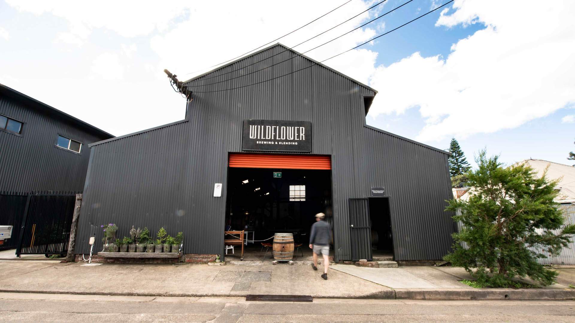 the entry to Wildflower Brewing & Blending in Marrickville