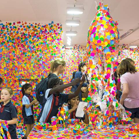 A Look Inside GOMA's Kaleidoscopic 'Yayoi Kusama: Life Is the Heart of a Rainbow' Exhibition