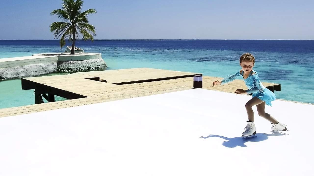You Can Now Go Ice Skating Next to the Beach in the Maldives