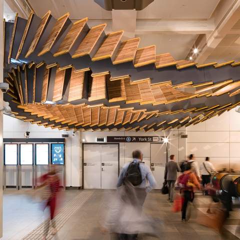 Wynyard Station Has an Epic New Hovering Concertina-Like Installation