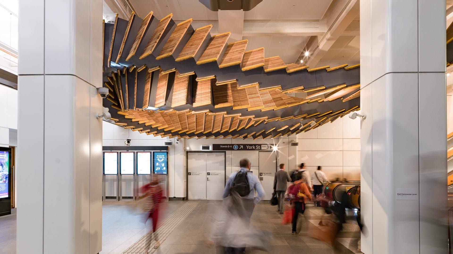 Wynyard Station Has an Epic New Hovering Concertina-Like Installation