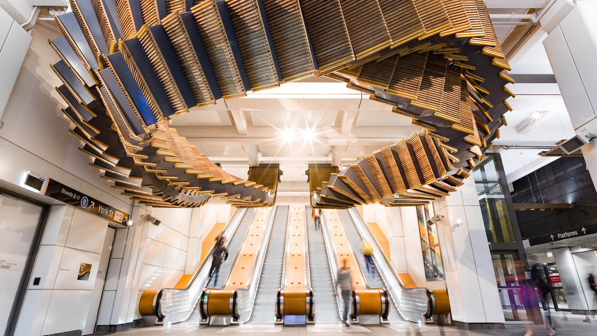 Wynyard Station Has an Epic New Hovering Concertina-Like Installation