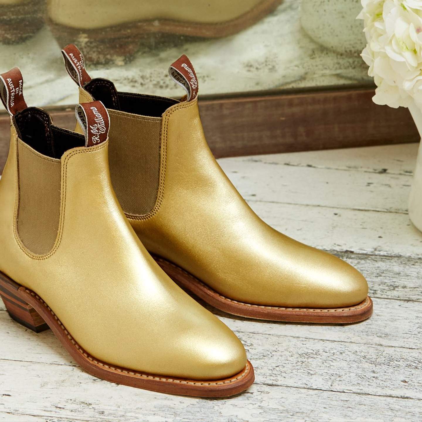 Gold Metallic Boots 
