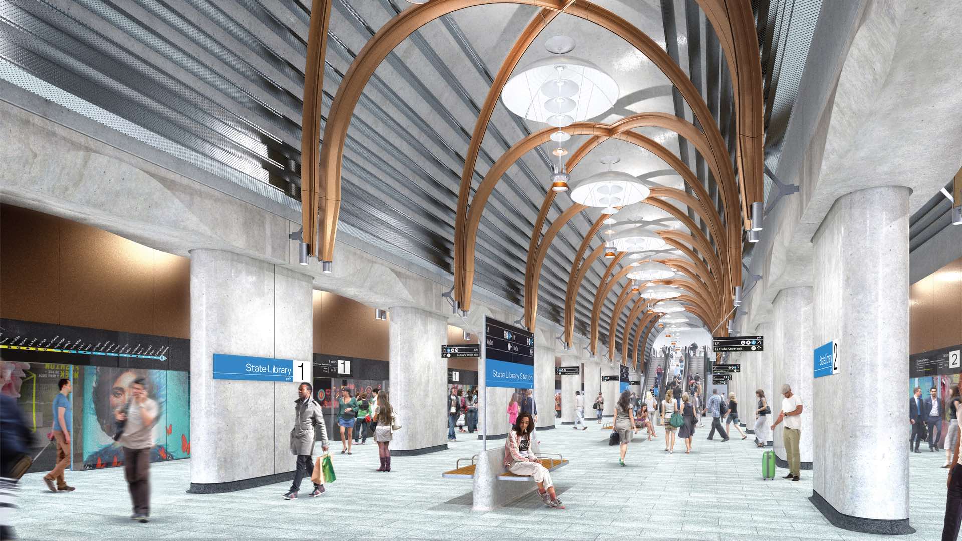 This Is What Melbourne's Five New Metro Tunnel Stations Will Look Like in 2025