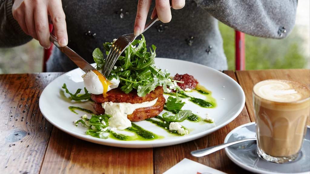 Breakfast stack at Moto Bean Coffee Roasters in Malmsbury