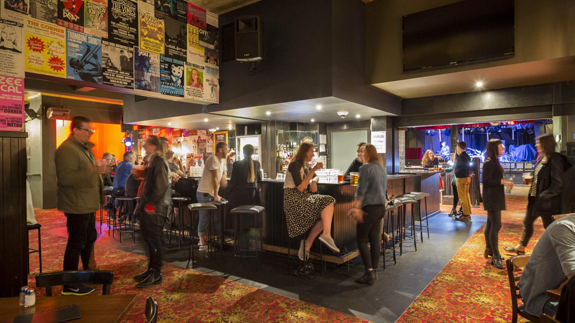 Bar at The Corner Hotel in Richmond.