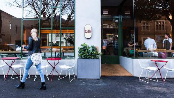 The exterior of Bills in Surry hills - breakfast and cafe in Sydney.