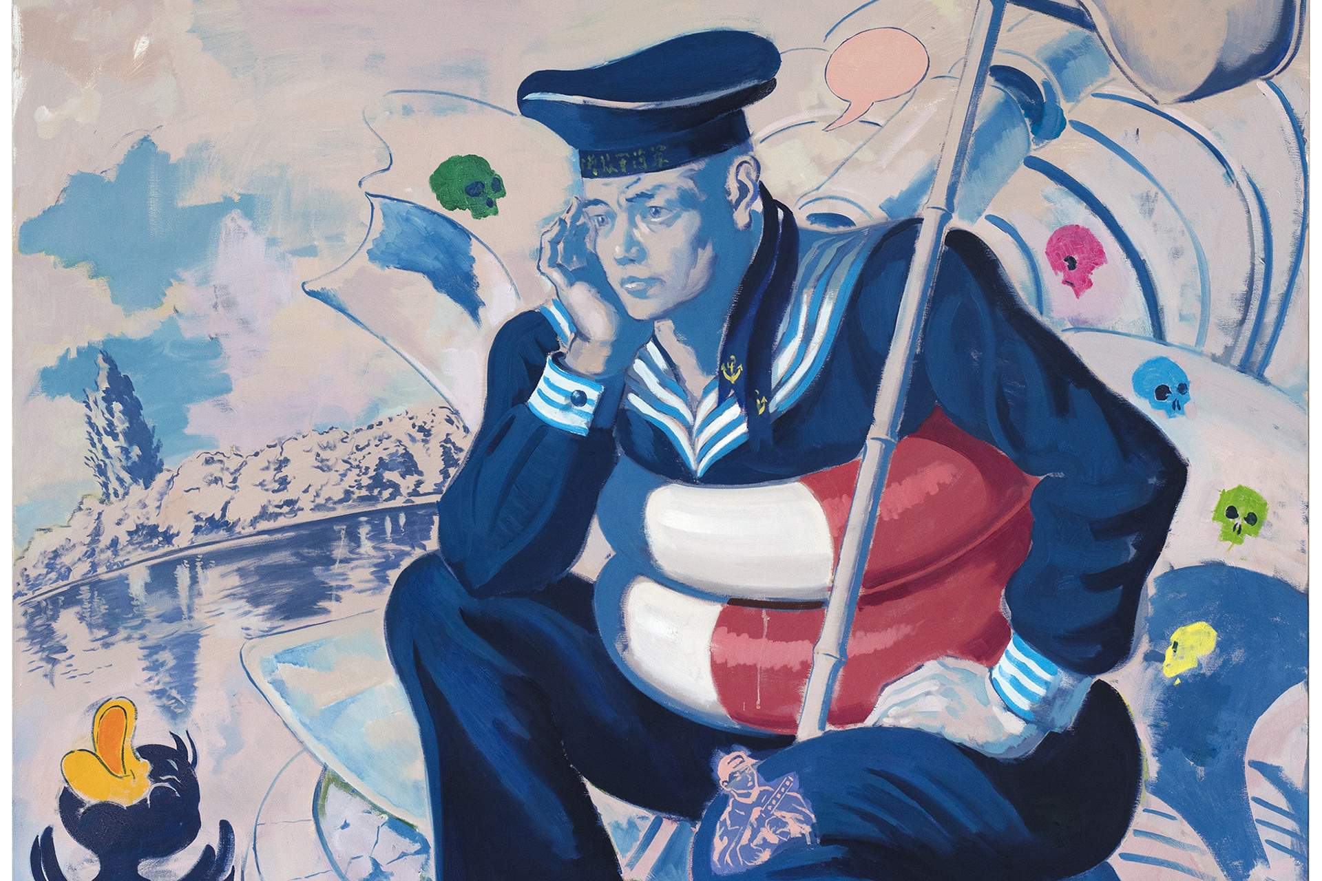 Yang Shen, Ducks Mocking Sailor, oil on canvas, 210x175 cm