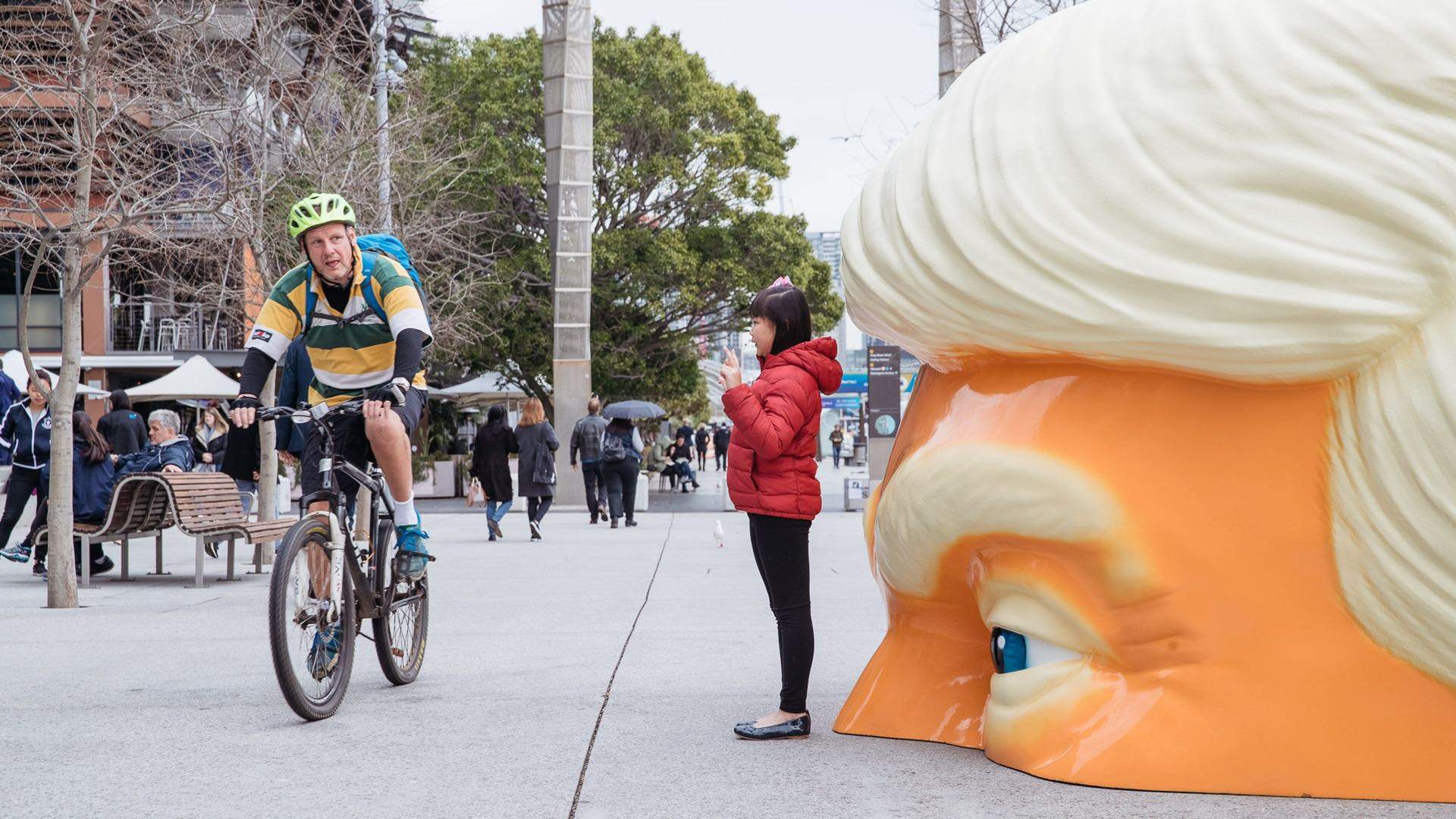 A Giant Sculpture of Donald Trump's Empty Head Has Popped Up by Sydney Harbour