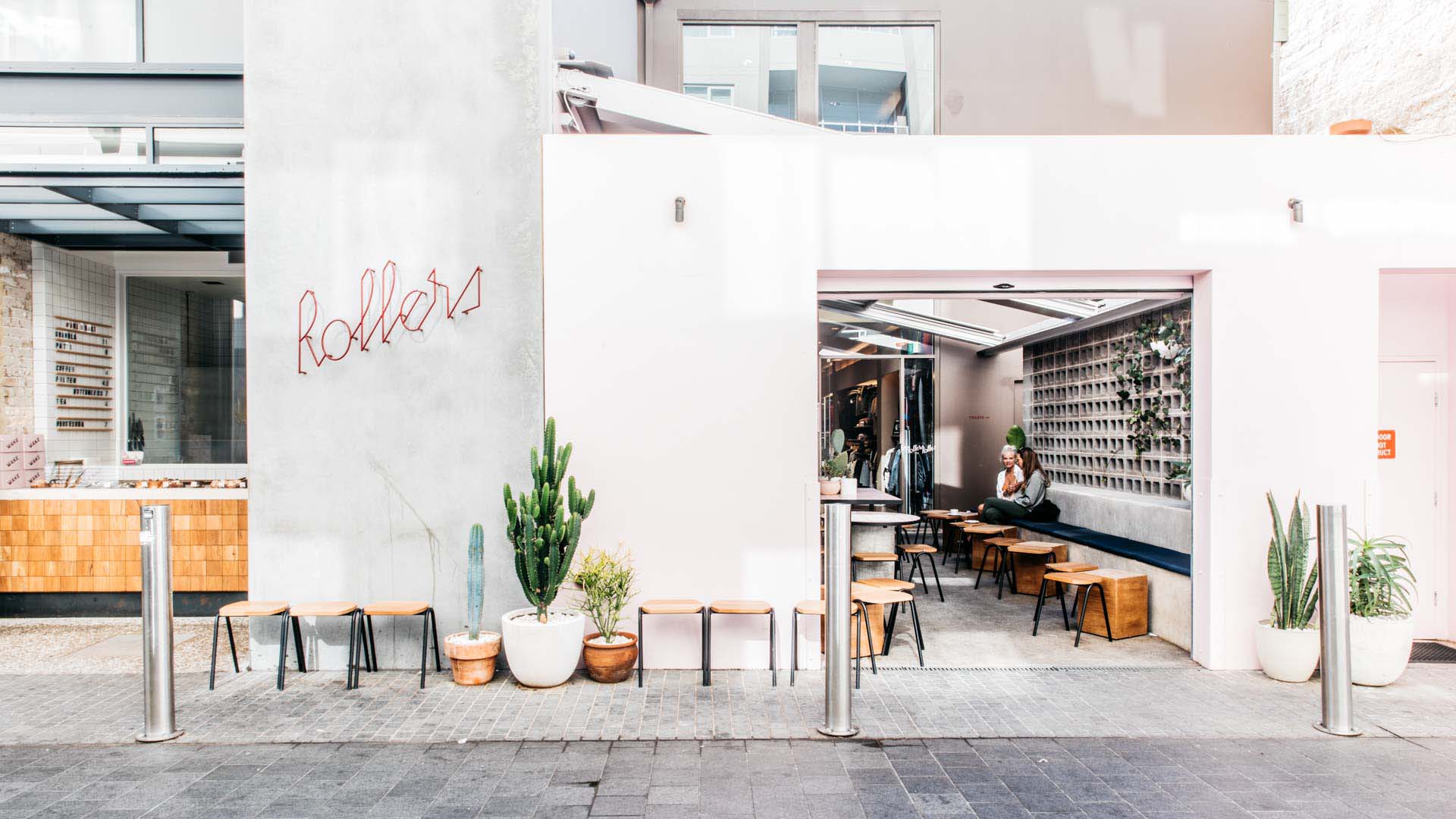 People sitting outside at Rollers - one of the best cafes in Sydney