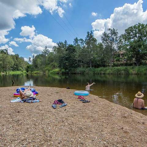 Bunya Crossing Reserve - one of the best Brisbane rivers for swimming in. 