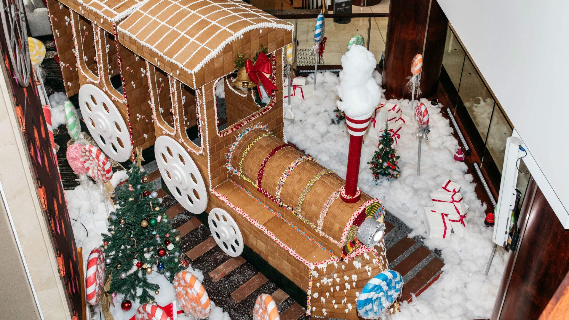 Shangri-La Hotel's Giant Gingerbread Train