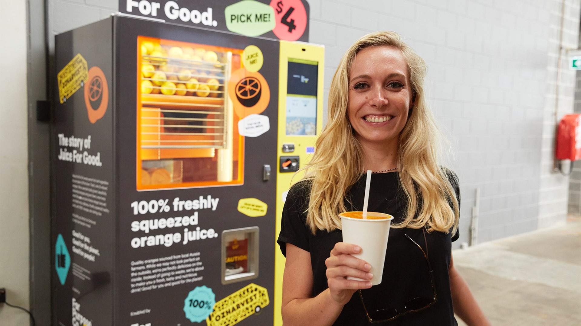These New Sydney Vending Machines Are Dispensing Freshly Squeezed OJ for a Good Cause