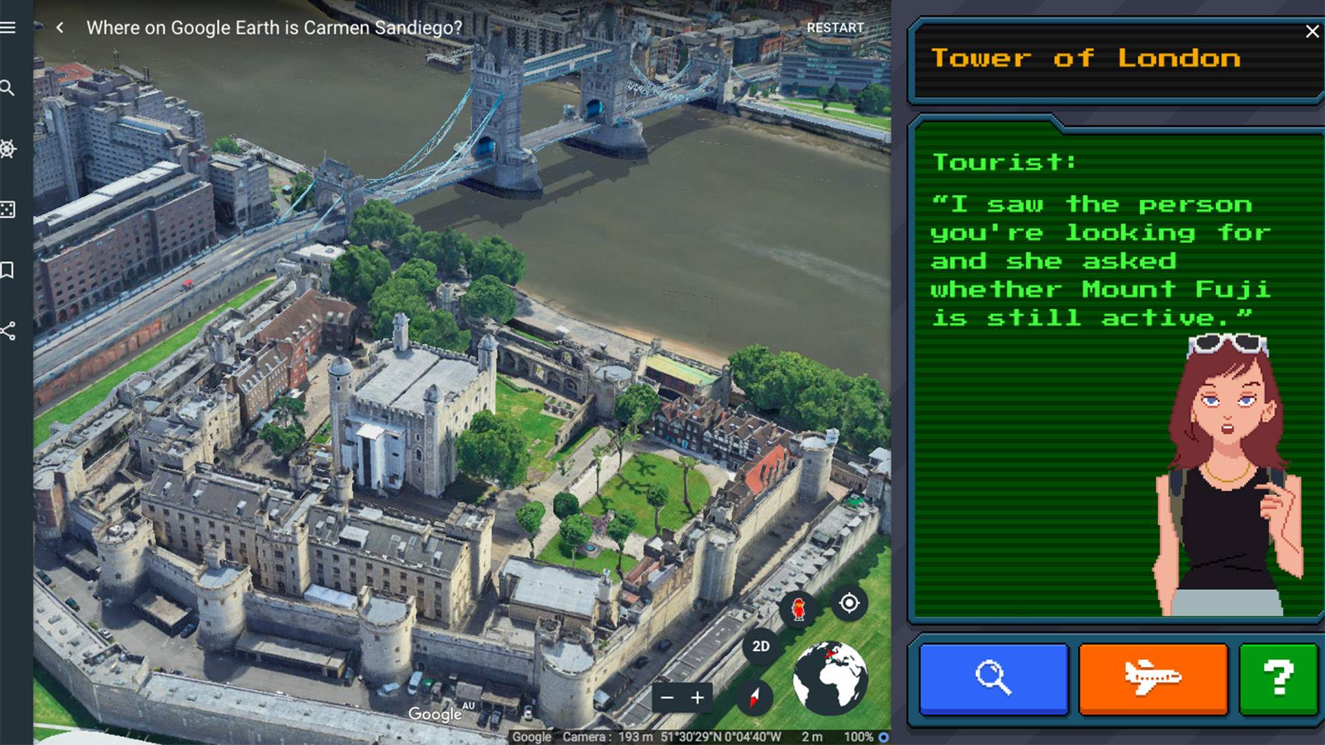 Como jogar o minigame de Carmen Sandiego dentro do Google Earth